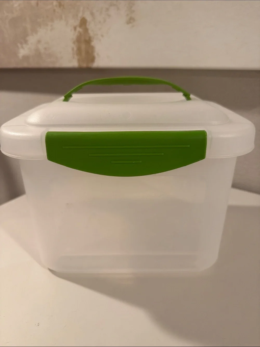 Sterilite Storage Container with Green Handle and Latch